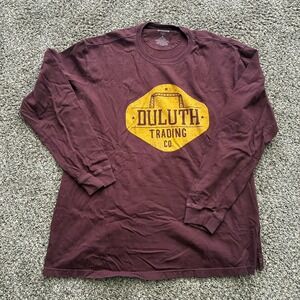 Duluth Trading Co. Men's XL Burgundy Long Sleeve Graphic T-Shirt